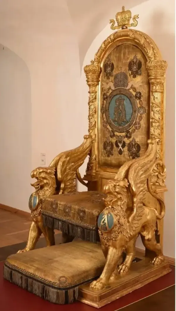 Gold-accent Ornate High-back Lounge Chair