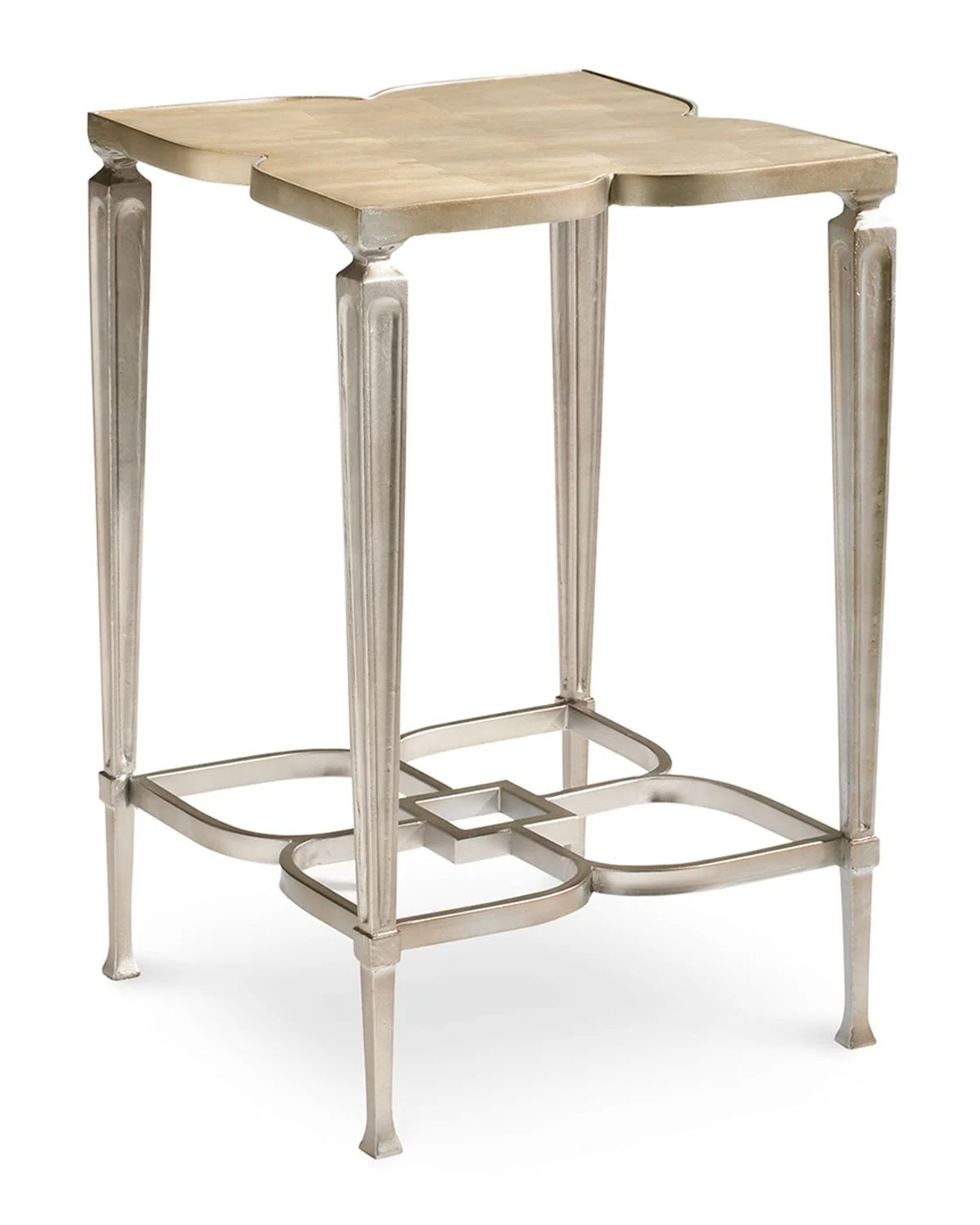 Gold-accent Square Slender Side Table