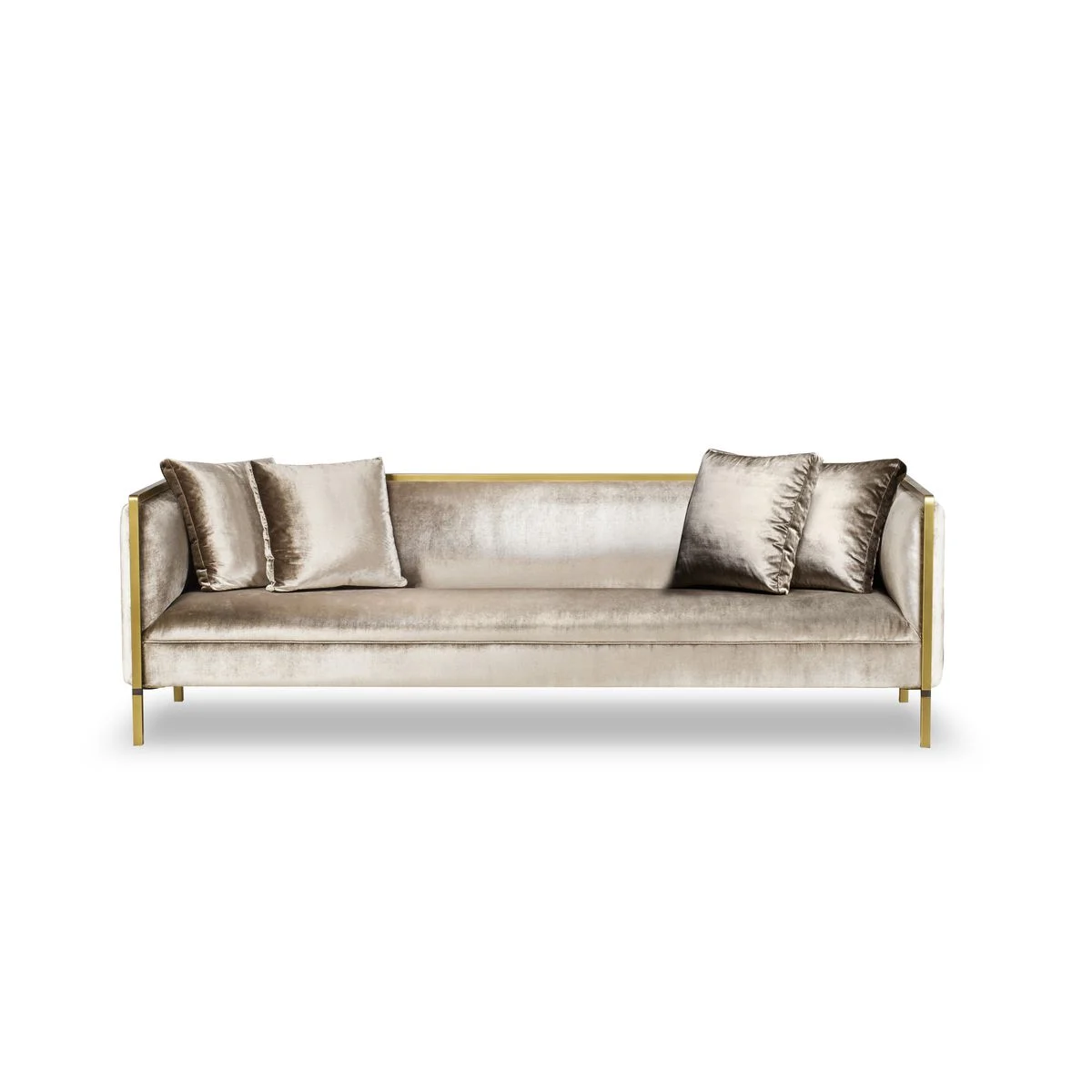 Ivory Gold-accent Slender Sofa