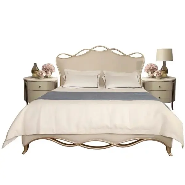 Ivory Loop-detail Framed Bed