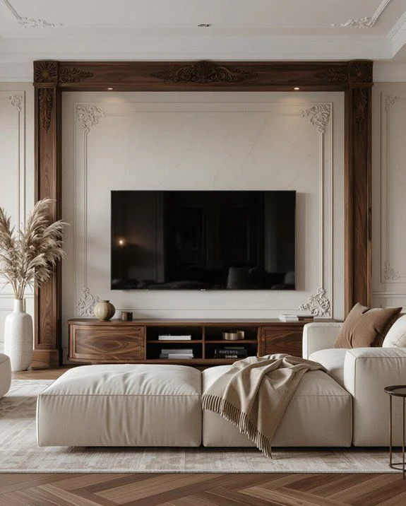 Brown Framed Low-profile TV Cabinet