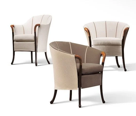 Beige Channelled Framed Lounge Chair