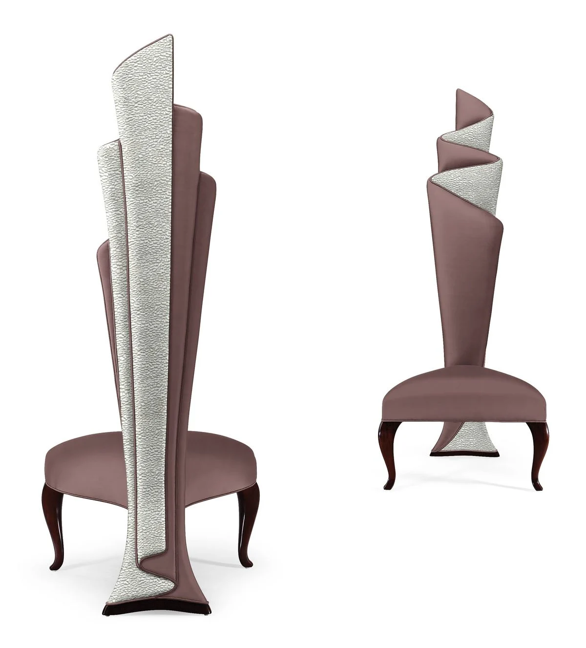 Blush Geometric High-back Dining Chair