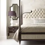 Ivory Button-tufted Finial-detail Bed