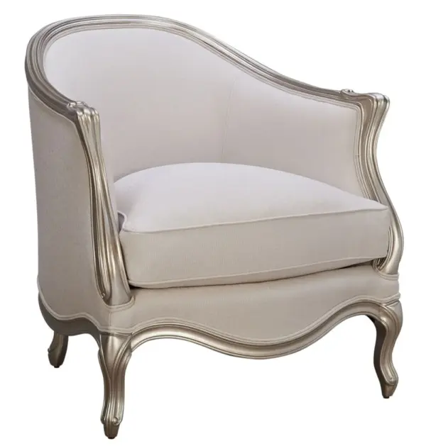 Ivory Asymmetric Curved Lounge Chair
