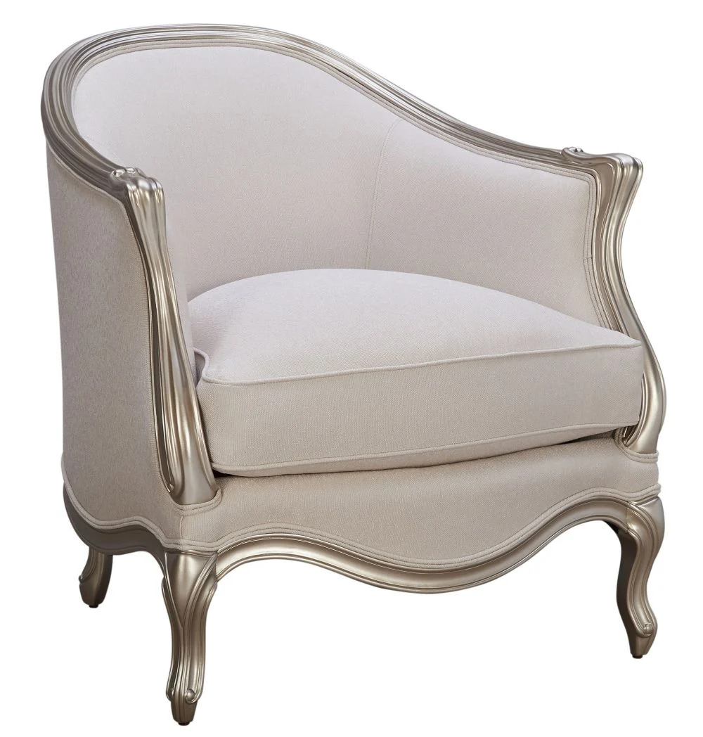 Ivory Asymmetric Curved Lounge Chair