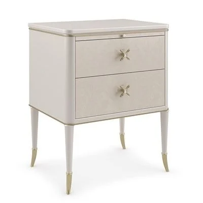 Ivory Drawer Slender Bedside Cabinet