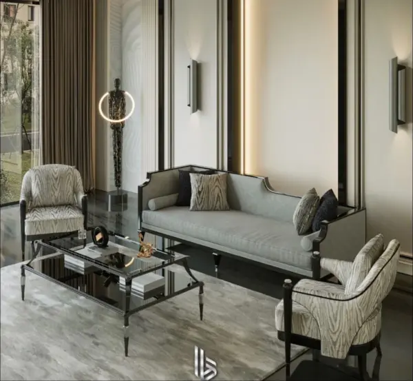 Grey Green Framed Living Room Seating
