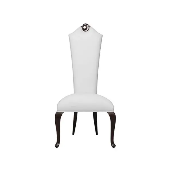 White Crown-back Dark-tone Dining Chair