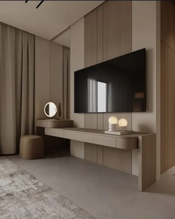 Brown Floating-style Linear TV Cabinet