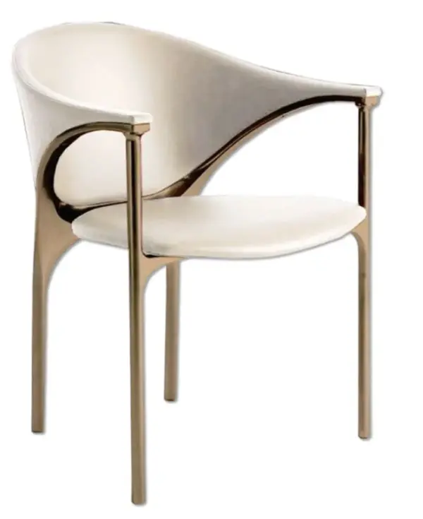 Ivory Curved Slender Dining Chair