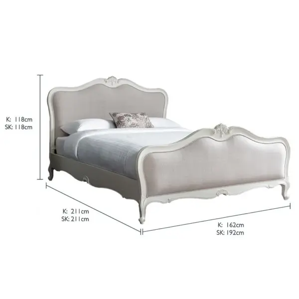 Ivory Scalloped Framed Bed