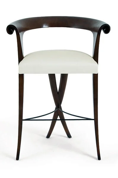 Dark-tone High-seat Crossed-leg Stool