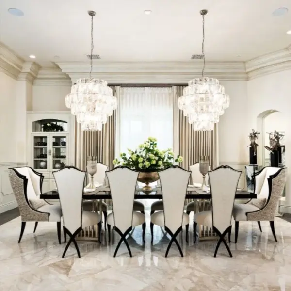 Ivory Shield-back Rectangular Dining Table