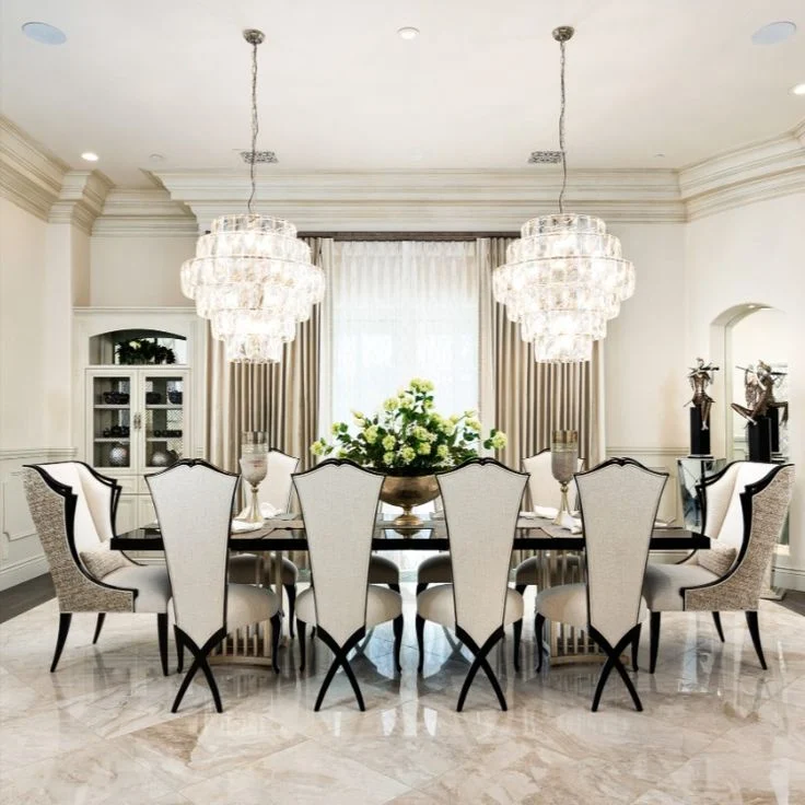 Ivory Shield-back Rectangular Dining Table