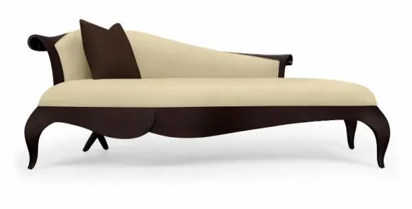 Ivory Dark-tone Curved Chaise Longue
