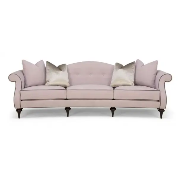 Blush Scroll-arm Slender Sofa