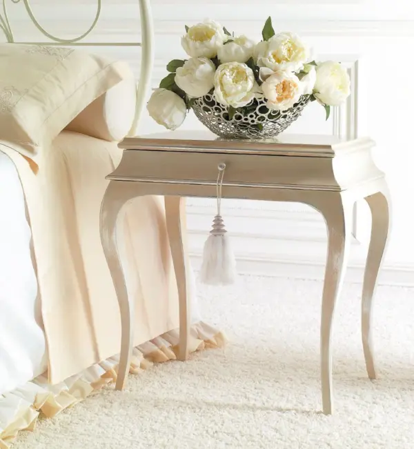 Ivory Curved Drawer Console Table