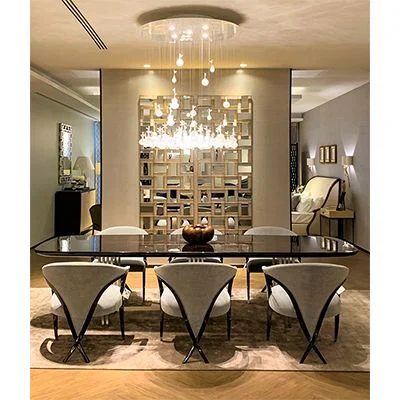 Dark-tone Round Angular Dining Table