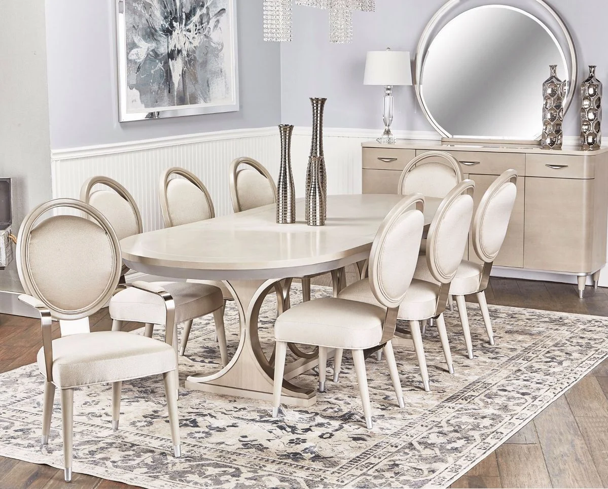 Ivory Round Oval Dining Table