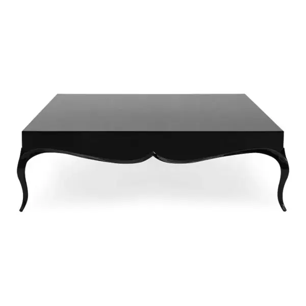 Black Square Curved Coffee Table