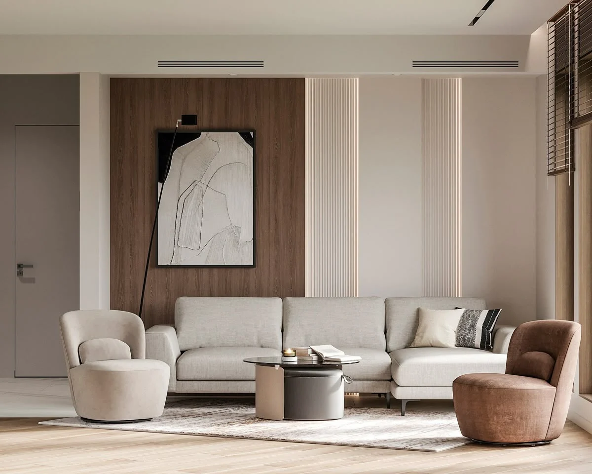 Ivory Modular Rounded Living Room Seating