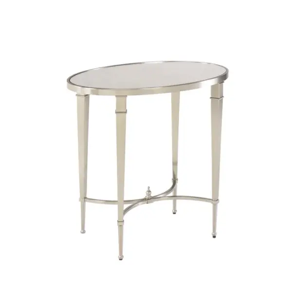 Ivory Oval Slender Side Table