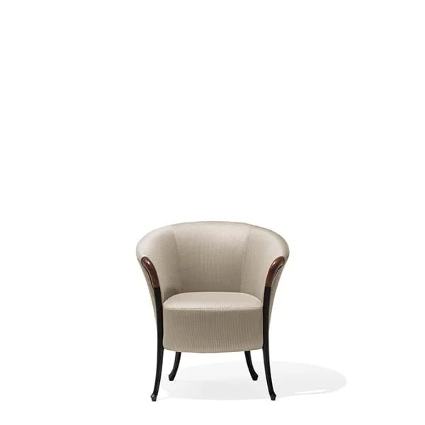 Beige Rounded Dark-tone Lounge Chair