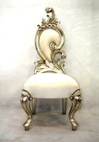 Gold-accent Scroll-detail Oval Dining Chair