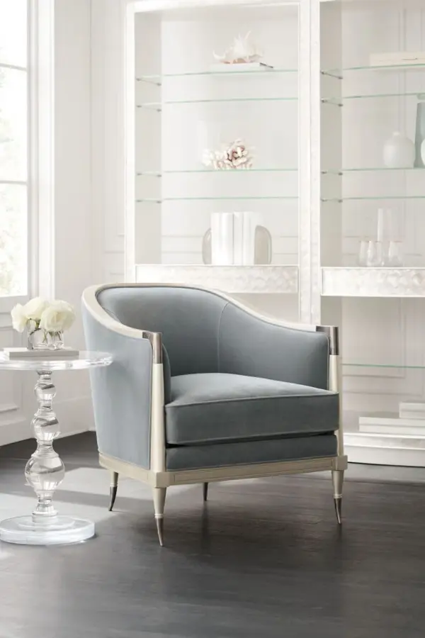 Grey Rounded Slender Lounge Chair