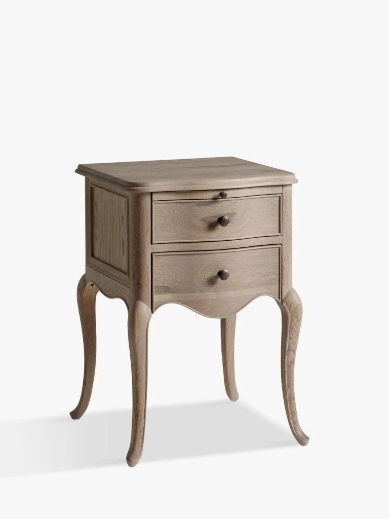 Brown Drawer Curved Bedside Cabinet