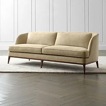 Beige Linear Tapered-leg Sofa