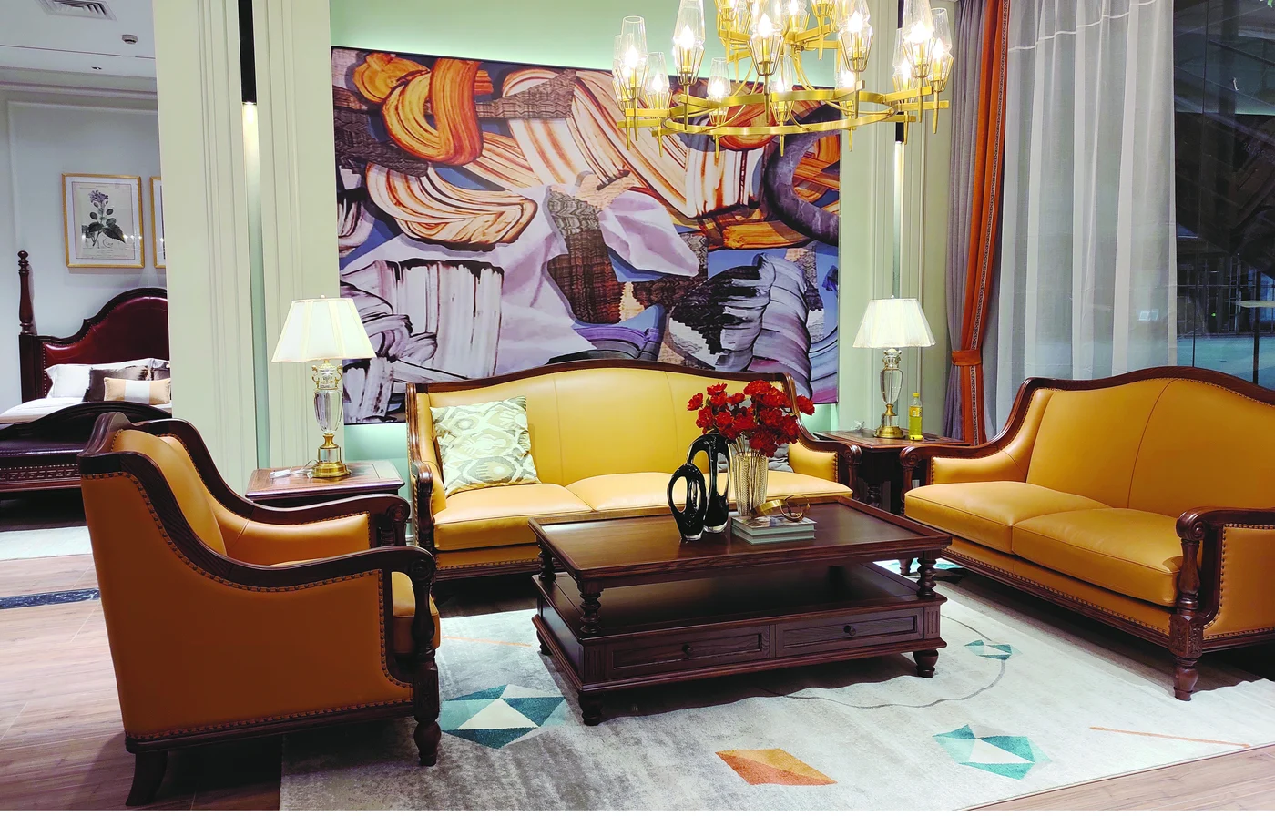 Yellow Dark-tone Framed Sofa