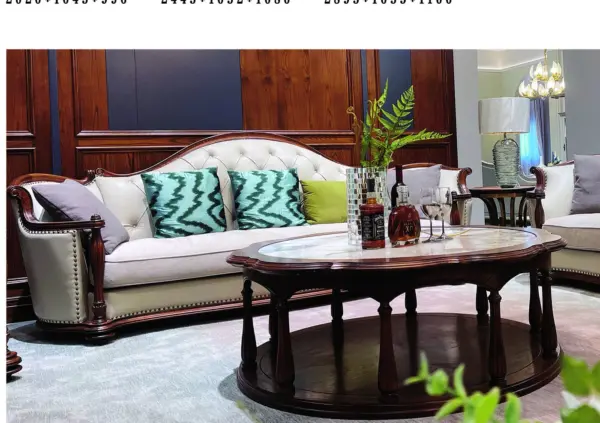 Ivory Dark-tone Button-tufted Sofa