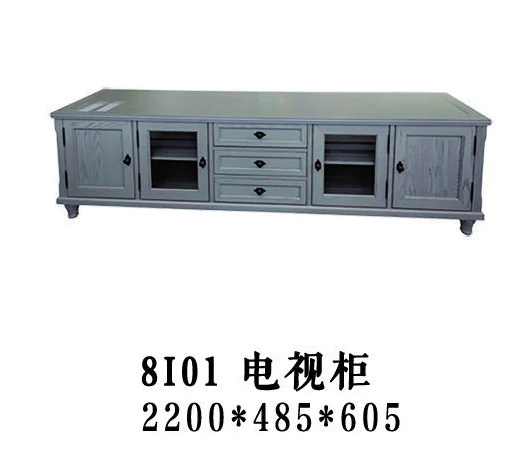 Grey Glass-front Drawer TV Cabinet