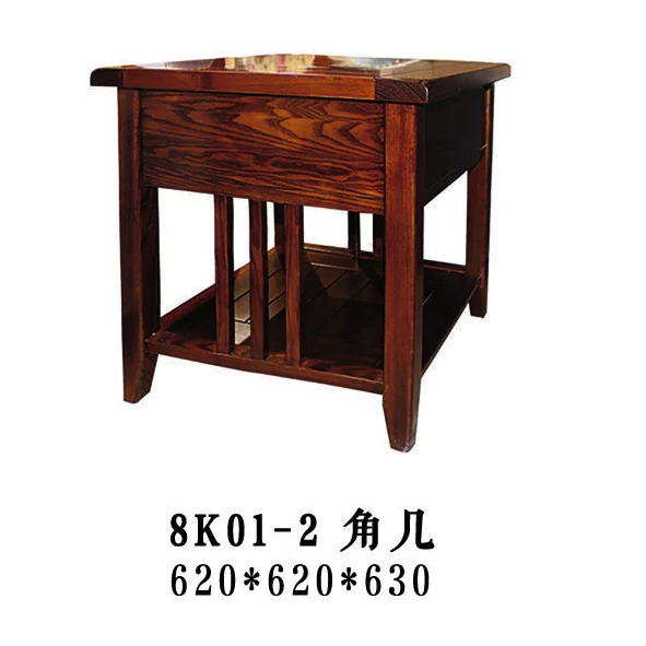 Brown Square Drawer Side Table