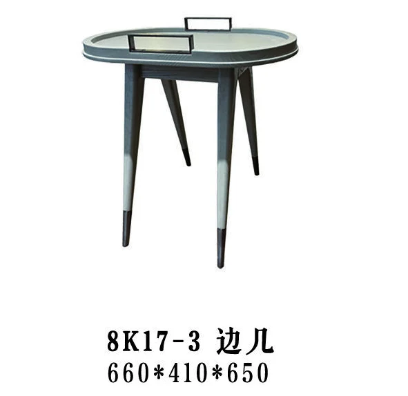 Grey Round Tray-top Side Table