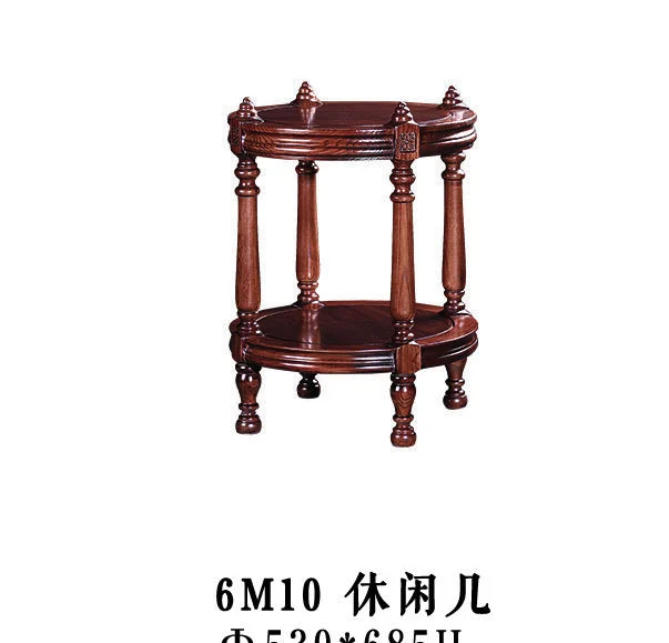 Dark-tone Round Baluster-detail Side Table