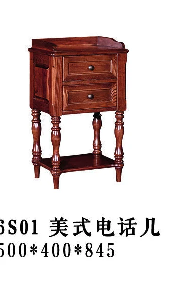Dark-tone Drawer Turned-leg Side Table