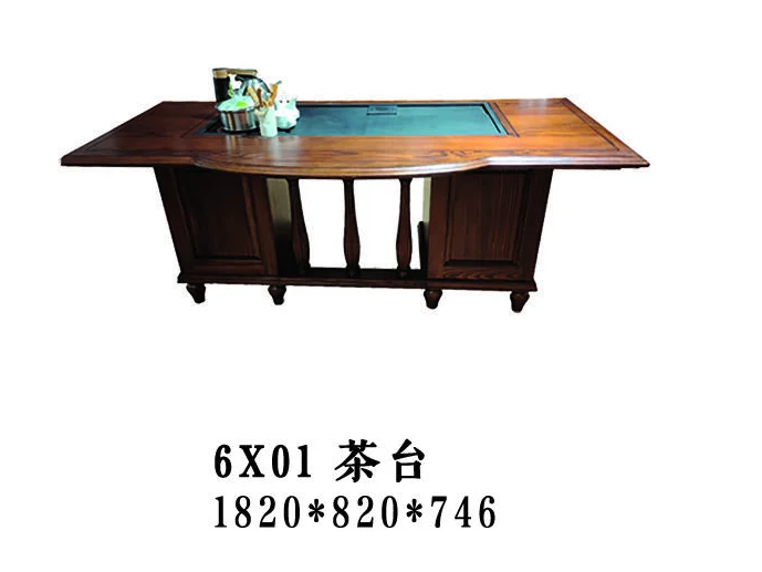 Brown Rectangular Storage-detail Desk & Tea Table