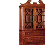 Dark-tone Lattice-detail Crest-detail Display Cabinet