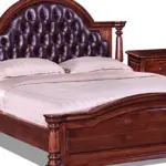 Dark-tone Button-tufted Arched Bed