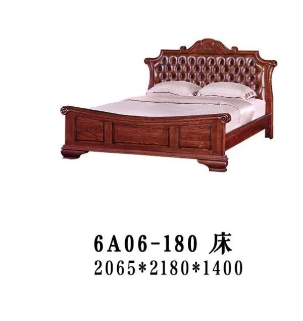 Dark-tone Button-tufted Crest-detail Bed