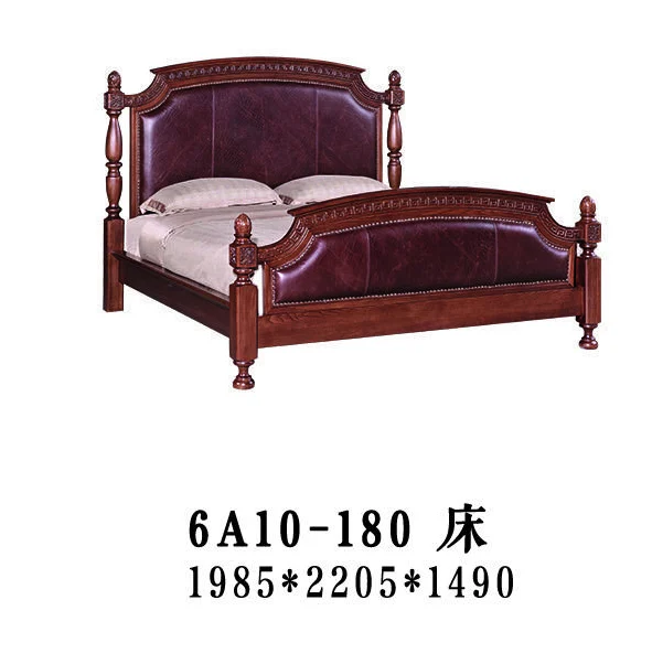 Dark-tone Framed Finial-detail Bed