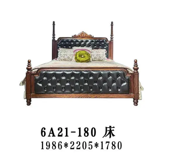Black Button-tufted Finial-detail Bed