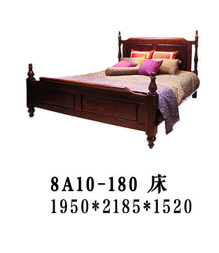 Dark-tone Square Finial-detail Bed