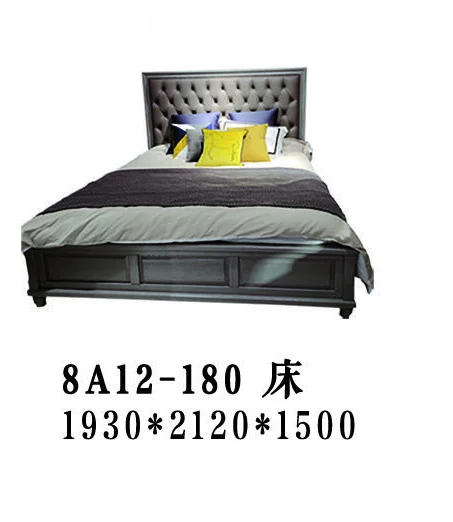 Grey Button-tufted Square Bed