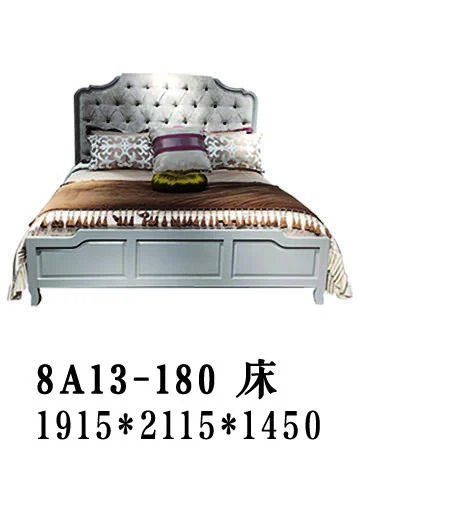 Grey Button-tufted Curved Bed