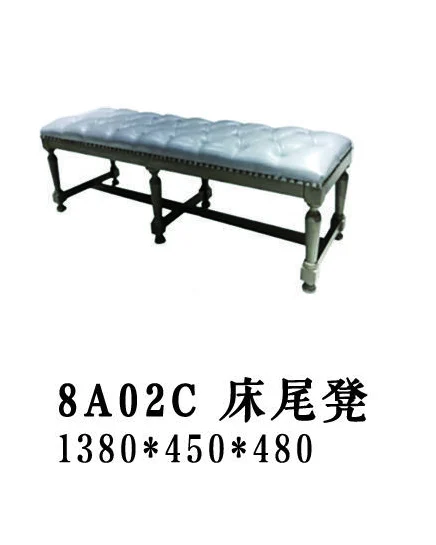 Blue Smooth-upholstered Crossed-leg Bench