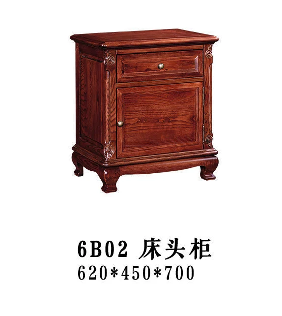 Dark-tone Panelled Drawer Bedside Cabinet